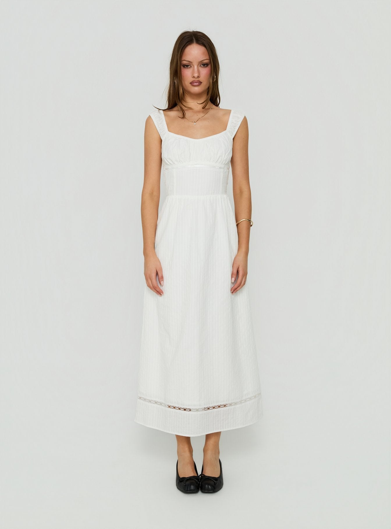 Garconne Textured Maxi Dress White