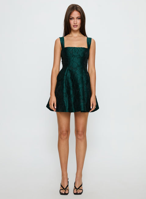 Eloquent Mini Dress Forest Green