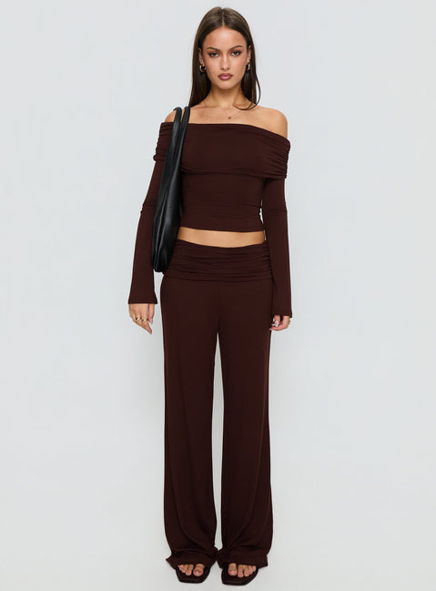 Fawne Long Sleeve Top Brown