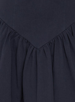 Esatora Halter Flare Mini Dress Navy