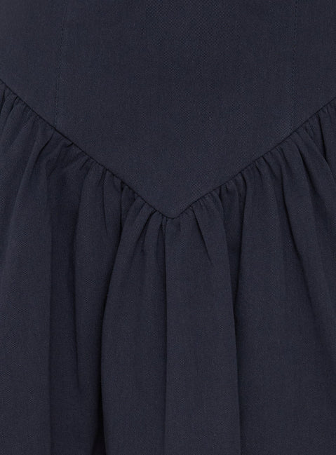 Esatora Halter Flare Mini Dress Navy