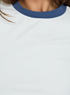 Clubhouse Contrast Tee White / Blue