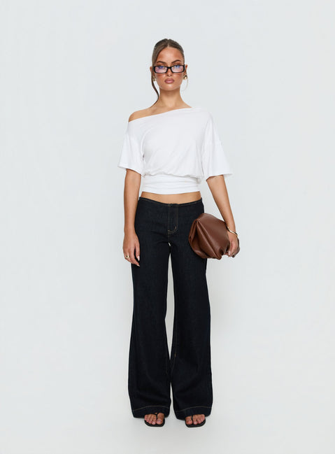 Buenos No Waist Low Rise Straight Leg Jeans Raw Denim Petite