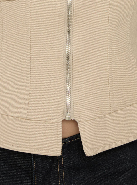 Nindie Faux Fur Contrast Jacket Tan