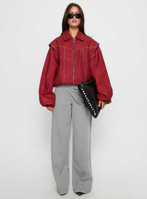 Vista Bomber Jacket Crimson