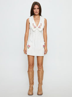 Breanda Collared Mini Dress White