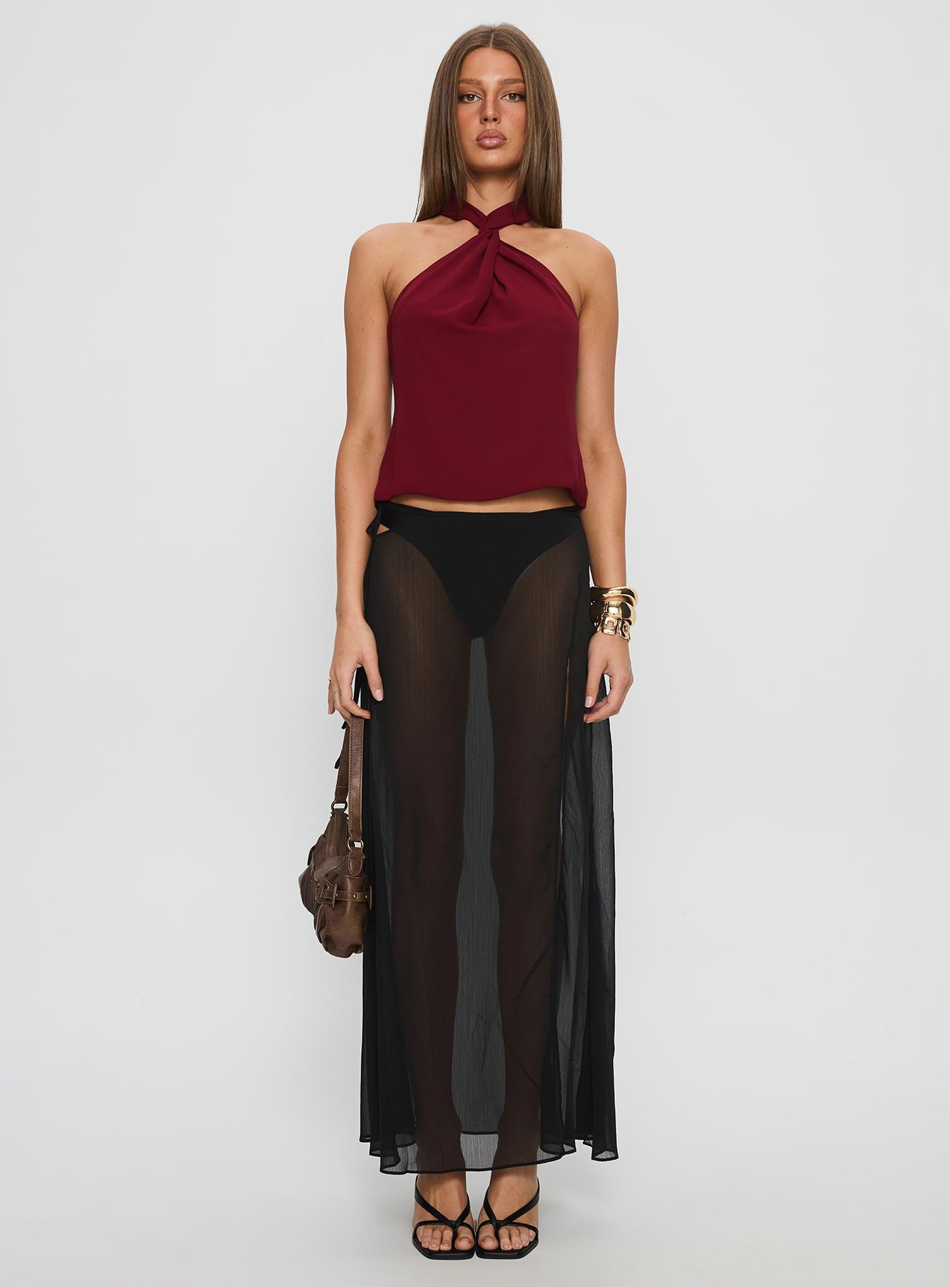 Adalynne Twist Front Top Red