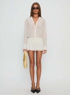 Girls Girls Girls Long Sleeve Mini Dress Porcelain Polka