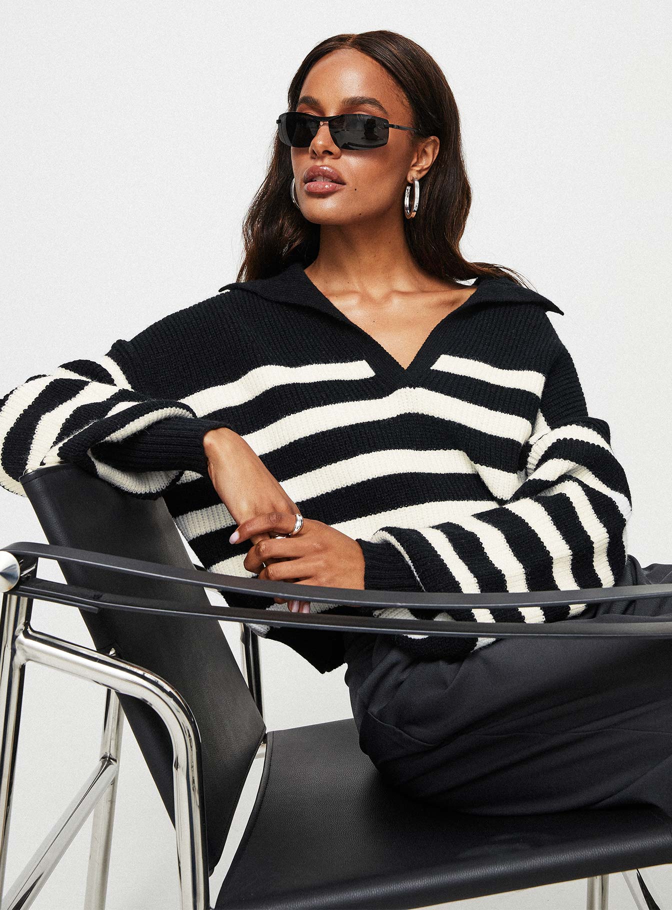 Williamson Stripe Sweater Black / Cream