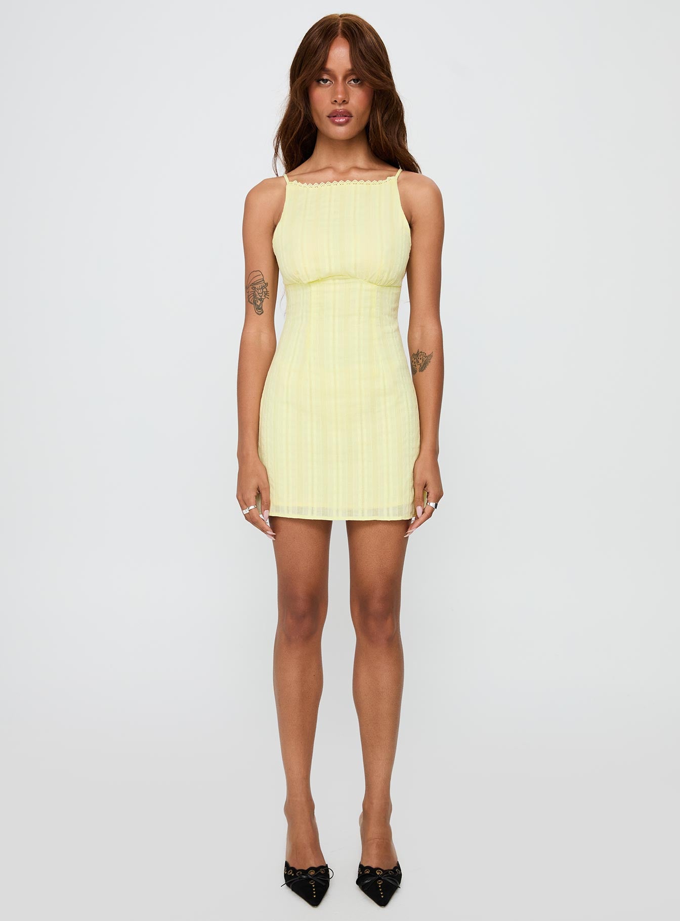 I Know Places Mini Dress Lemon | Princess Polly I Know Places Mini Dress Lemon | Princess Polly