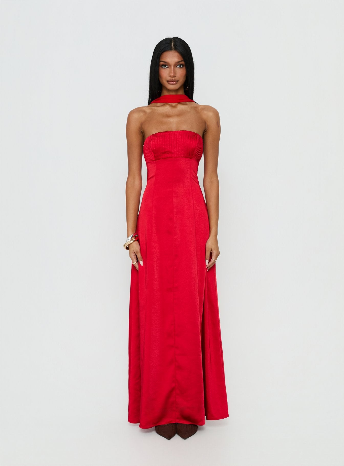 Masterpiece Strapless Maxi Dress | Red | Womens