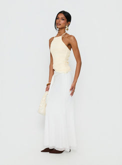 Caviar Tie Maxi Skirt White