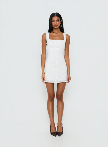 fitted lace wedding dress Elysia Sequin Mini Dress