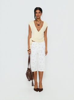 Roda Anglaise Longline Shorts White