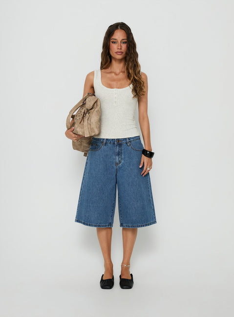 Islana Henley Tank Top Grey