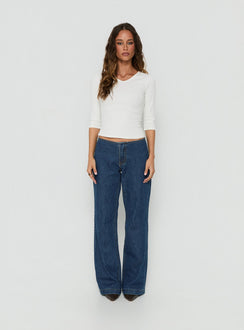 Buenos No Waist Low Rise Straight Leg Jeans Dark Indigo