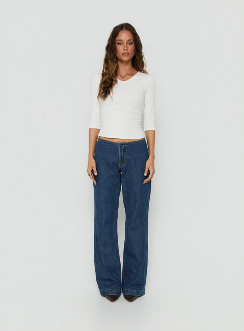Buenos No Waist Low Rise Straight Leg Jeans Dark Indigo
