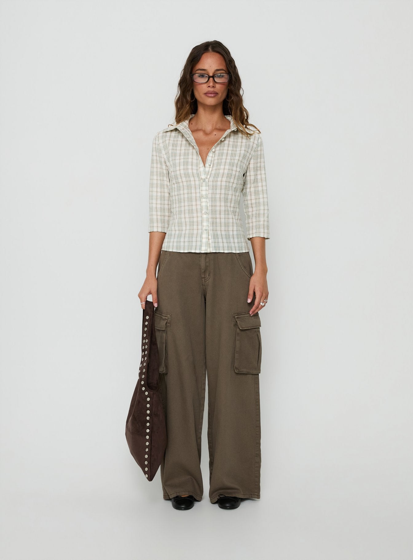 Anni 3/4 Sleeve Top Multi Check