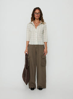 Anni 3/4 Sleeve Top Multi Check