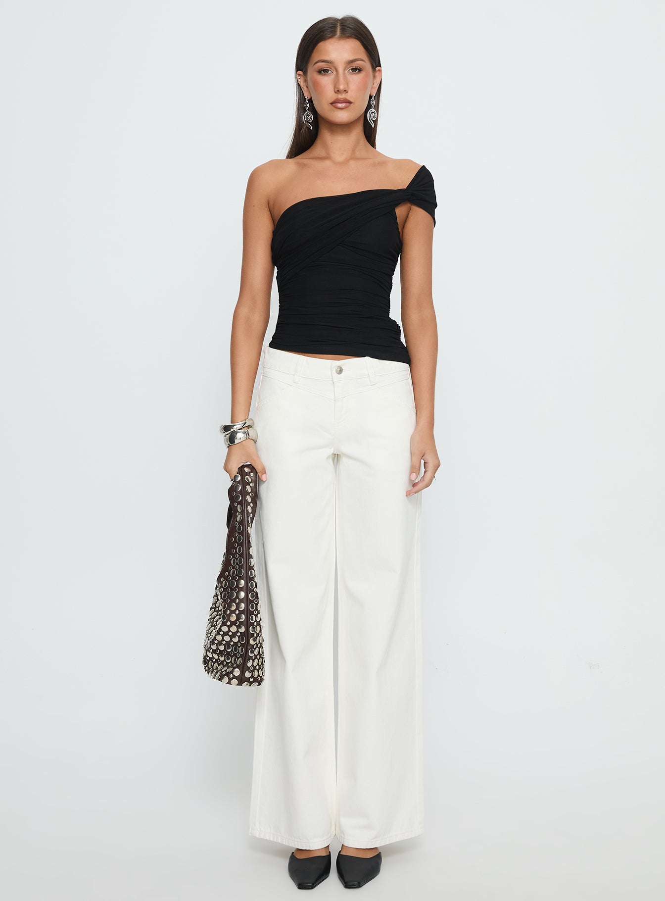 Catiana Low Rise Jeans White | Princess Polly