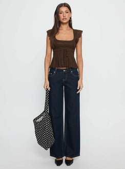 Auroraah Frill Top Chocolate