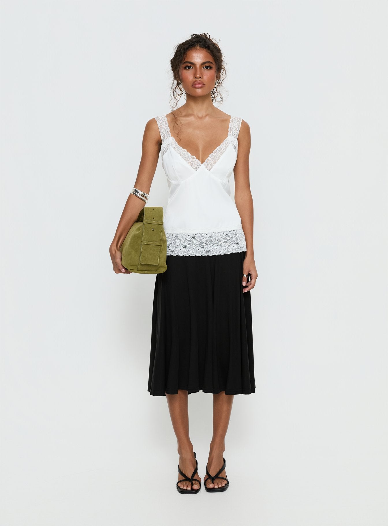 Avyra Lace Trim Cami Top Ivory | Princess Polly
