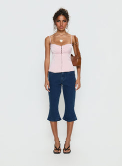 Maralyne Satin Corset Top Soft Pink