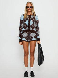 Kenlea Micro Shorts Blue Argyle