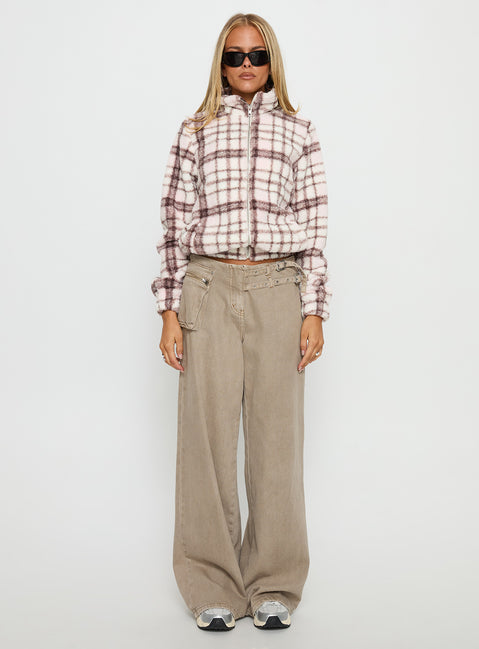 Vannessa Collared Jacket Pink Check