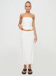 White Low rise midi skirt with elasticated waistband Non-stretch material, fully lined