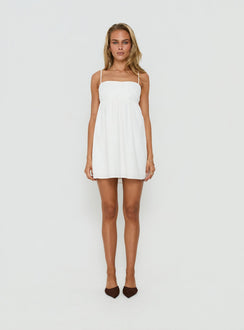 Naylani Embroidered Mini Dress White