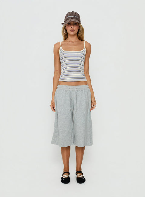 Giya Contrast Trim Cami Top Blue Stripe