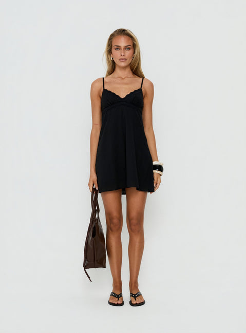 Lunya Mini Dress | Black | Womens