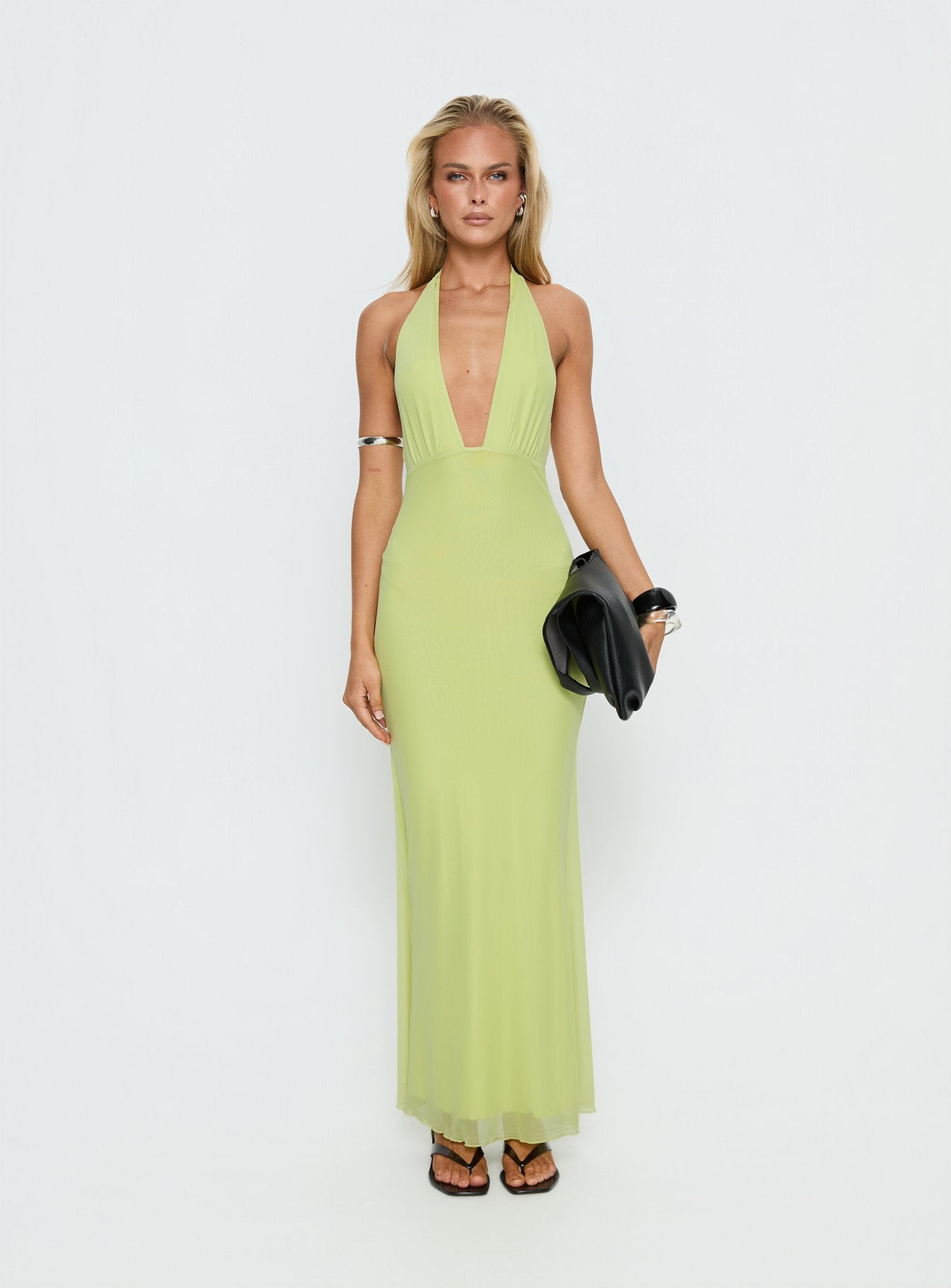 green halter maxi dress Emerald Neck | Womens | Large (Available in M) | 100% Polyester | Lulus | Holiday Dresses Featuring a plunging halter neckline with an adjustable strap and a front tie sash Astrazia Halter Maxi Dress Green