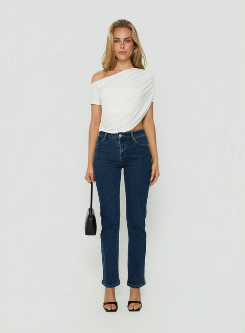 Harpor Mid Rise Slim Skinny Jean Mid Blue Wash