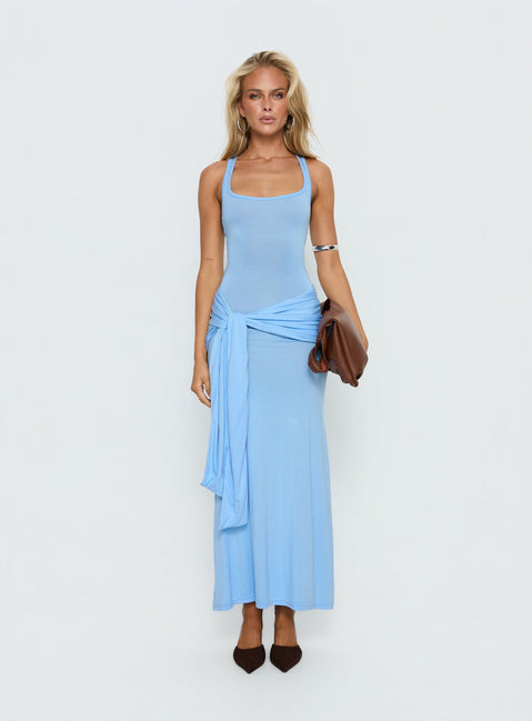 blue racer back dress Misa Dakota Dress FLORAL / XS
