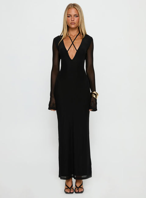 black cut out long sleeve maxi dress SAME Long Sleeve Cut Out Maxi Dress