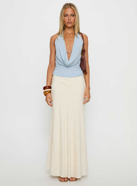 Treat You Better Plunge Hardware Detail Top Blue