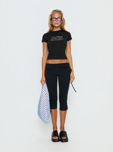Read Receipts Graphic Baby Tee Black