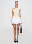 Anglaise Bubble Hem Mini Skirt White