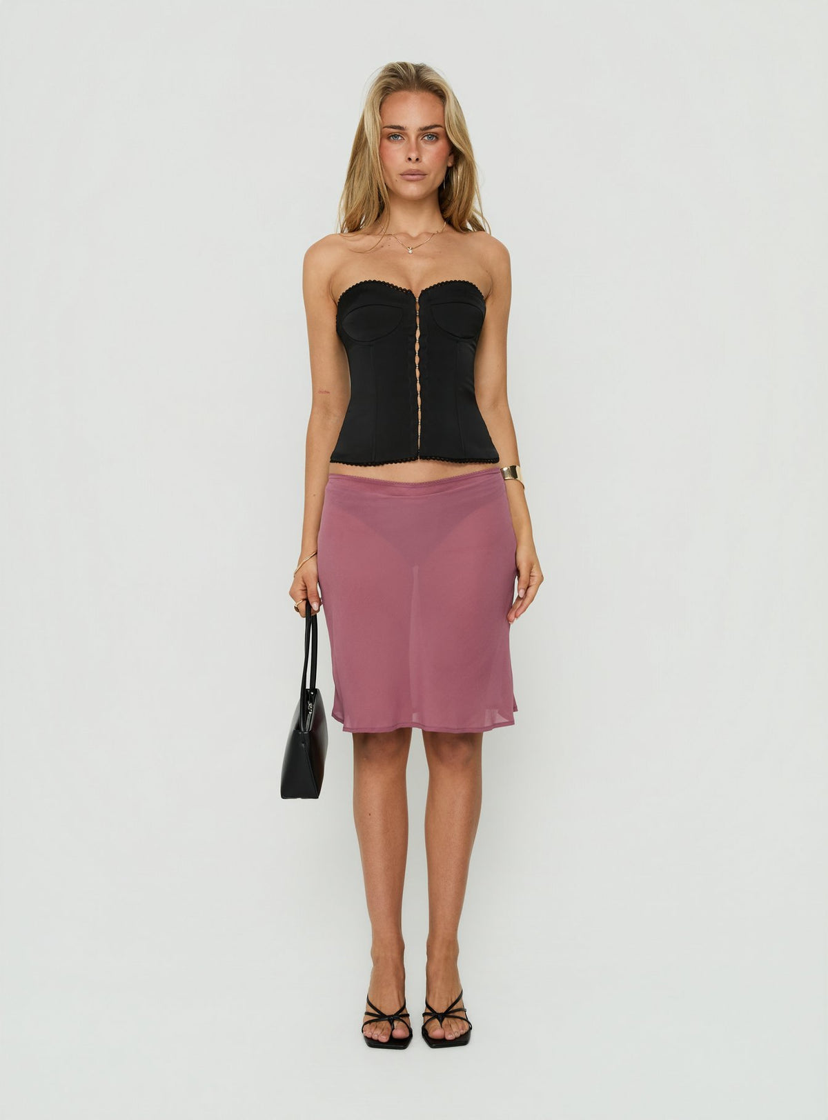 Jazzy Strapless Corset Top Black