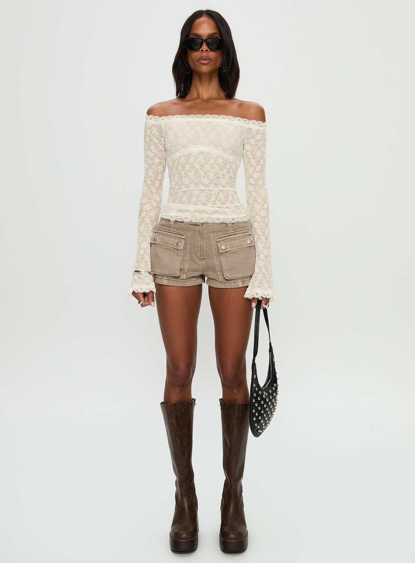 Mochapella Off The Shoulder Top White | Princess Polly