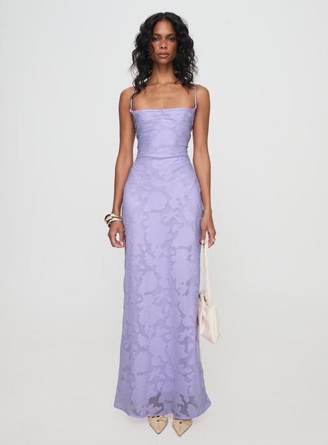 Celena Maxi Dress | Lilac Burnout | Womens | Princess Polly Celena Maxi Dress | Lilac Burnout | Womens | Princess Polly