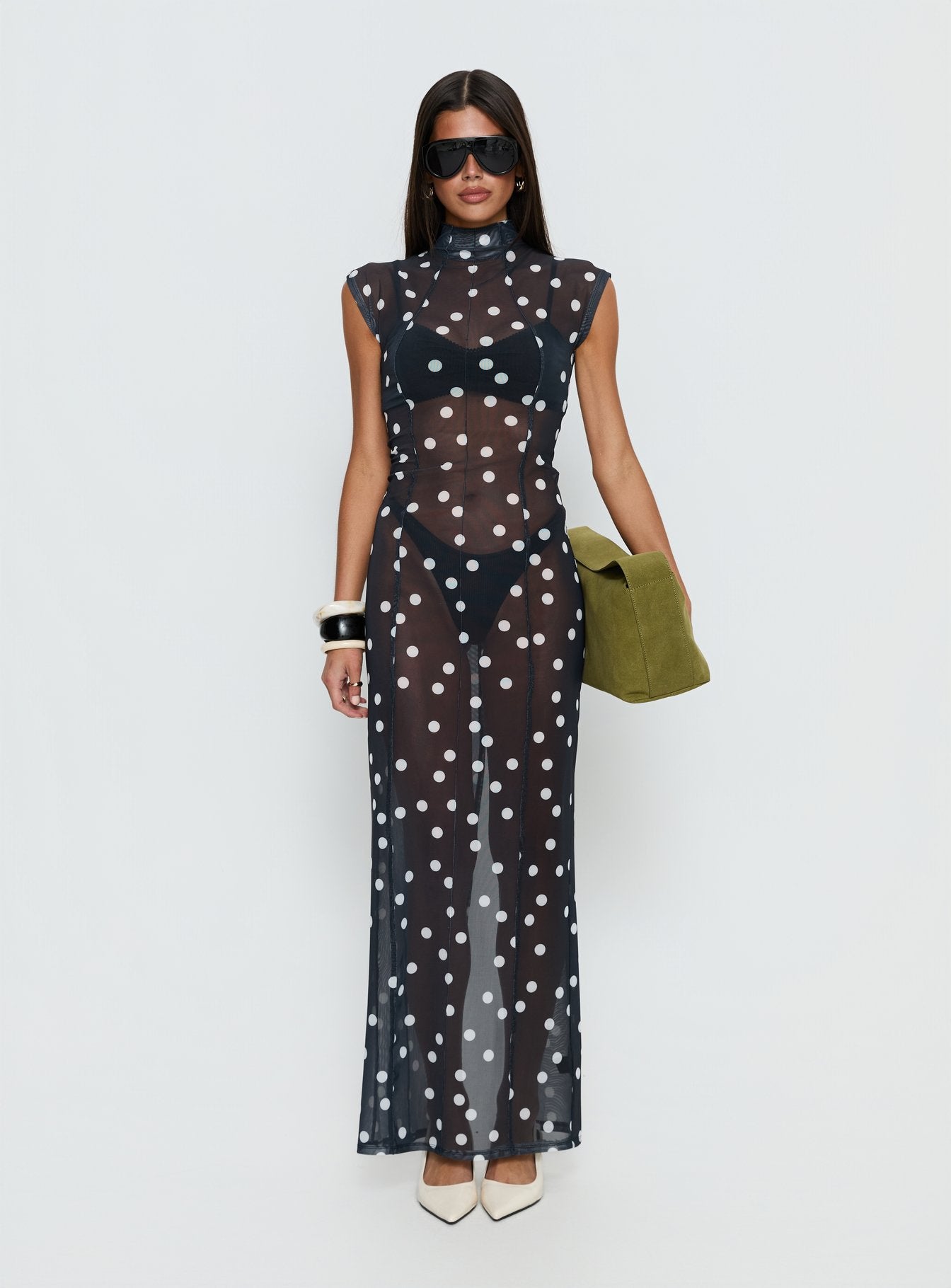 Redefined Maxi Dress Noir Polka | Princess Polly Redefined Maxi Dress Noir Polka | Princess Polly