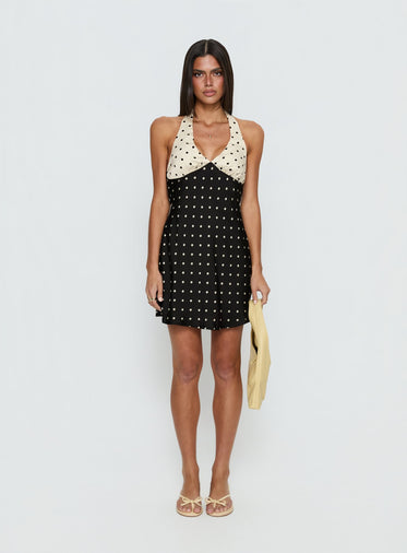 open lace back dress Mabella Embellished Heart-Detail Cowl-Neck Mini Dress in Pink main image 1