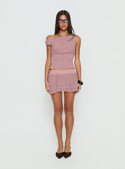 Ready To Party Frill Skort Pink / Black Polka
