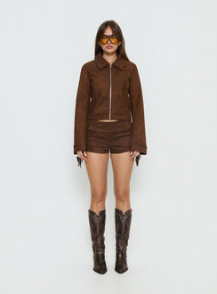 Dakohda Fringe Jacket Chocolate Brown