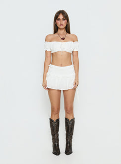Corabel Ruffle Skort White
