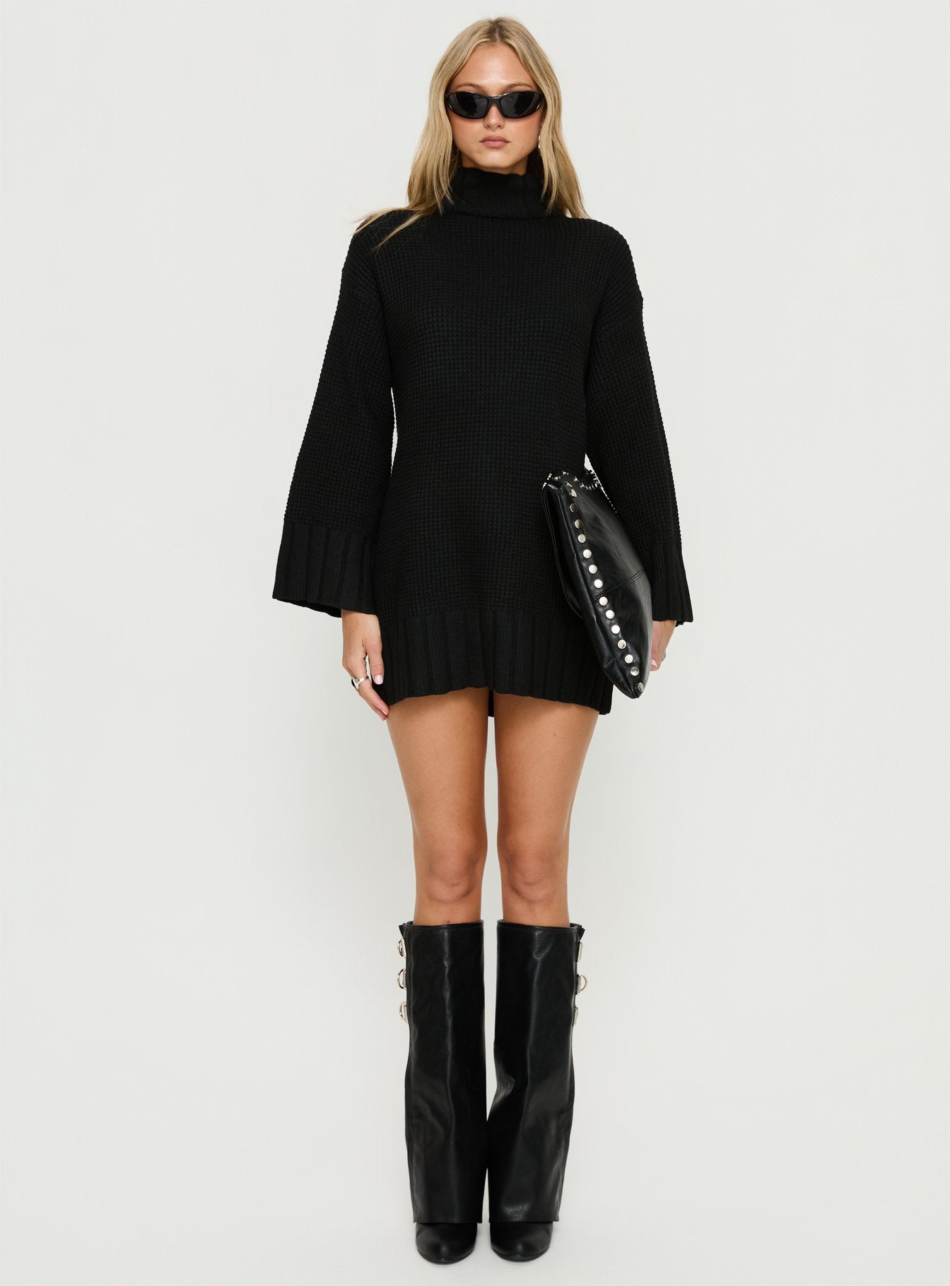 Tarin Long Sleeve Knit Mini Dress M | L | Black | Womens | Princess Polly Tarin Long Sleeve Knit Mini Dress M | L | Black | Womens | Princess Polly