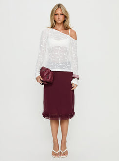 Rosette Frill Midi Skirt Currant